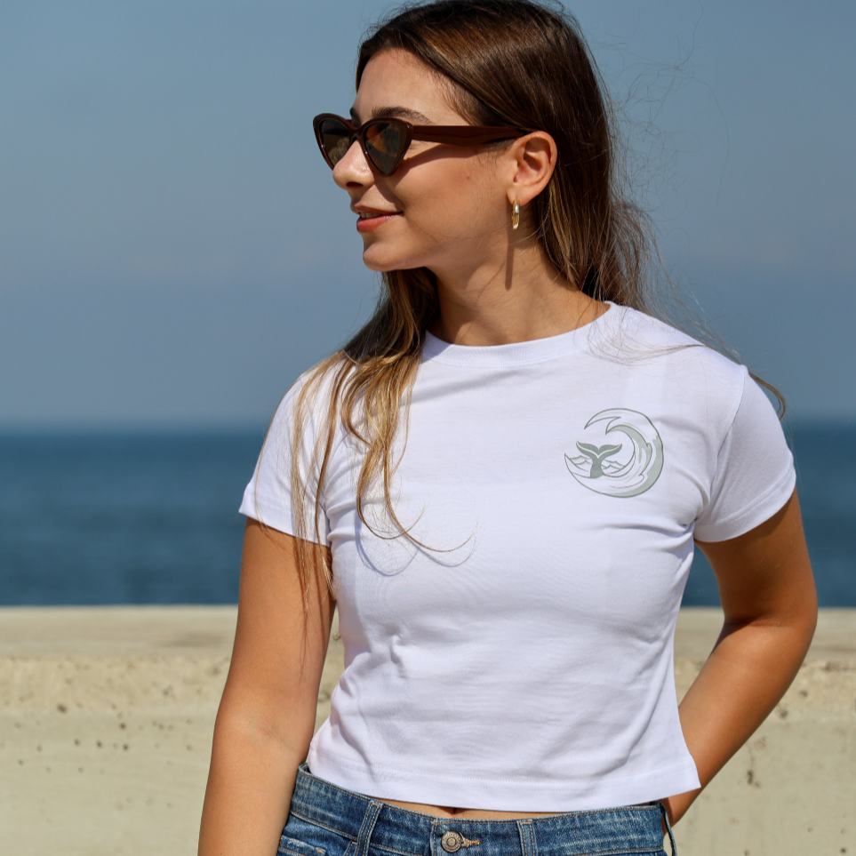 Seascape Baby Tee in White